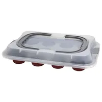 Tognana 12 TLG. Muffin Tortenförmchen Sweet Cherry mit Transporthaube, rechteckig, 37 x 25 x 7 cm