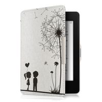 kwmobile Klapphülle kompatibel mit Amazon Kindle Paperwhite Hülle - eReader Case (für Modelle bis 2017) - Pusteblume Love Schwarz Weiß