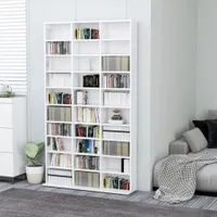 vidaXL CD-Schrank Hochglanz-Weiß 102x16x177,5 cm Holzwerkstoff