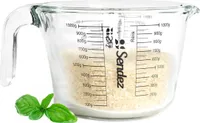 Messbecher 1L mit Henkel aus Borosikatglass Messkanne Dosierhilfe Literbecher Küchenhelfer Messbehälter