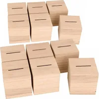 12 quadratische Sparschweine aus Holz 6 x 6 x 6 cm