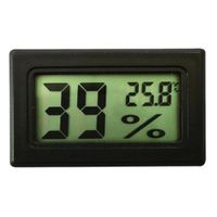 Mini Schwarz Digital LCD Innentemperatur Feuchtigkeitsmesser Thermometer Hygrometer