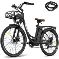 E-Bike 26 Zoll bis zu 160 - 200 km Wasserdicht IP54 City Elektrofahrrad 250 W Unisexfahrrad mit 7 Gang, Schwarz