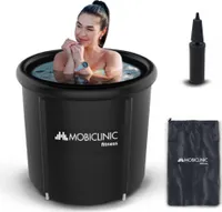 Mobiclinic Eisbad 350L Muskelerholung Für Sportler 83x83x75cm Artic Tragbar Dualtherapie Transporttasche Aufblasbares Kissen und Deckel