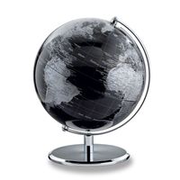 BRUBAKER Designer Globus 19 cm Dark Planet Edelstahl Schwarz Silber 
