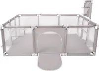 Selonis Laufstall baby Groß 180x122 cm - Laufgitter baby faltbar Minifußballplatz Aktivitätszentrum Kinderlaufstall Kinderzaun Kindergitter - Grau