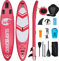 Puluomis Stand Up Paddle Boards 335, SUP Board mit Sitz Set, Paddling Paddelboard Set Surfbrett Aufblasbar, Pumpe Tragetasche und Zubehör MB 150kg Rot