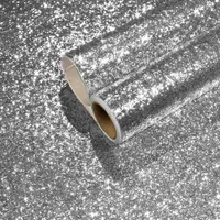 Selbstklebend Klebefolie, 40cmx200cm Glitzer Tapete, Möbelfolie Dekofolie Selbstklebende Folie, Möbel Glitzertapete, Silber