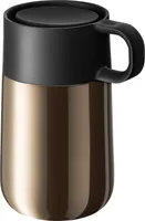 WMF Impulse Travel Mug, Thermobecher Edelstahl 0,3l, Automatikverschluss, 360°-Trinköffnung, hält Getränke 6h warm/ 12h kalt, braun