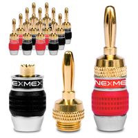 NEXMEX 16 Stück High End Bananenstecker 24K vergoldet Stecker für Kabel bis 6mm²