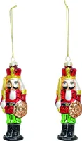 Nussknacker Set Glas Christbaumschmuck Baumschmuck Deko Figuren Kugeln Anhänger