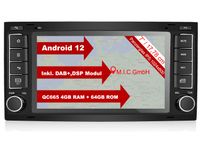 M.I.C. AVTO7 Android 12 Autoradio mit navi Qualcomm Snapdragon 665 4G+64G Ersatz für VW T5 multivan Touareg mit RNS 2: SIM DAB Plus Bluetooth 5.0 WiFi 2din 7" IPS Panzerglas Bildschirm USB