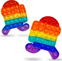 Push It Fidget Bubble Pop Trend Anti Stress Spielzeug TikTok Toy Reisespiel KindForm:Astronaut 15 x 11 cm