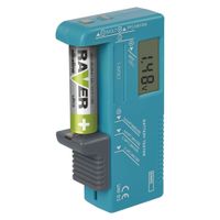 EMOS UNI Batterietester, Akkutester, Batterieprüfergerät, digital mit LCD Display, für AA, AAA, C, D, 9 V, Knopfzellenbatterien, N0322