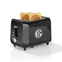 Toaster 2 Scheiben Brötchenaufsatz Schalke S04 Logo auf den Scheiben und Sound
