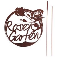 Rost Deko für Garten Gartenstecker aus Edelrost Design Gartendeko Rostoptik UNUS Garden Gartenschild mit Blumen 