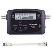 DUR-line SF 2500 Pro Satfinder LCD Display digitales Satelliten-Messgerät Sat-Antenne  SAT Finder inkl. F-Kabel Schwarz