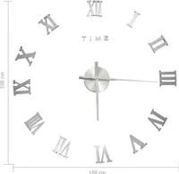 vidaXL 3D-Wanduhr Modernes Design Silbern 100 cm XXL