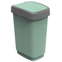 Rotho Twist Mülleimer 25l mit Deckel, Kunststoff (PP recycelt) BPA-frei, grün, 25l (33.3 x 25.2 x 47.6 cm)