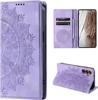 Hülle für Samsung Galaxy A35 5G Handyhülle Flip Case Cover Tasche Mandala Lila