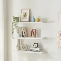 Sada 3 nástěnných polic "Stranda" 80 x 20 x 4 cm Bílá