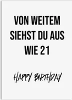 Geburtstagskarte Von Weitem 21 lustige Postkarte