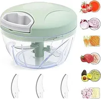GKA Premium Zerkleinerer Zwiebelschneider Gemüseschneider Obstschneider Handmixer mit Seilzug Gemüse Obst