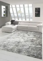 Designer und Moderner Teppich Wohnzimmerteppich in Beige Creme Grau Größe - 80x150 cm