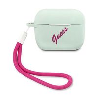 Guess Apple Airpods Pro Cover Blau Pink Silicone Vintage Schutzhülle Tasche Case Etui Halter