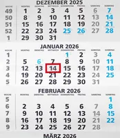Stylex Wandkalender 5 Monate 2026