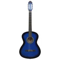 vidaXL Klasická kytara pro začátečníky Blue 4/4 39" Basswood