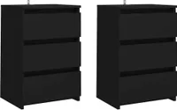 vidaXL Nachttische 2 Stk. Schwarz 40x35x62,5 cm Holzwerkstoff