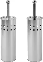 2er Set WC Klobürste Bürstengarnitur Bürstenhalter Edelstahl Toilettenbürste Bürsten Halter Garnitur Klobürstenhalter