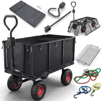 ONBEST Gitter Transportwagen | mit 12 Spanngummis | bis 550 kg | belastbar | 205L | klappbar | Wasserabweisende Innentasche