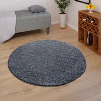 TT Home Teppich Hochflor Wohnzimmer Shaggy Soft Und Flauschig Moderne Unifarbene Designs Größe Ø 200 cm Rund