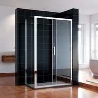 Parawan prysznicowy SONNI 120x185cm z drzwiami przesuwnymi z przezroczystego szkła z panelem bocznym 80cm