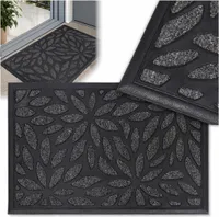 Fußmatte 40 x 60 cm – Schmutzfangmatte - Haustürmatte für Innen & Außen, Fussmatten - Rutschfeste - Fußabtreter für Eingangsbereich - Grau