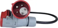 RoadEu - CEE Adapter 32A auf 32A mit Phasenwender - Starkstrom Adapter 32A Stecker auf 32A Kupplung - 0,5 Meter