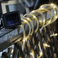 50 LED Solar Lichterschlauch Lichterkette Schlauch Wegbeleuchtung