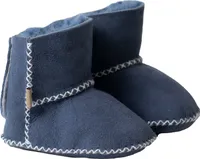 Baby Booties Modell PARIS aus Merino Lammfell mit Fersenverschluss Blau 18/19