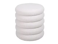 Hocker aus cremefarbenem Cord - ECAMBI