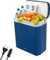 TZS First Austria elektrische Kühlbox 24L, 12V/230V, mobiler Minikühlschrank, 12-V-Stecker fürs Auto, Minikühlschrank, Kühl- Warmhaltefunktion, Blau