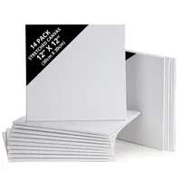 Belle Vous 14 Stk Leere Leinwände zum Bemalen – 30 x 30 cm – Vorgespannte Kleine Leinwand – Leinwände für Acrylmalerei, Ölgemälde, Skizzen und