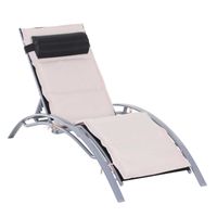 Zahradní lehátko Outsunny Sunlounger Relax Chair Alu Adjustable Cream