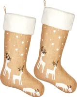 BRUBAKER Weihnachtsstrumpf zum Befüllen und Aufhängen - 52 cm großer Nikolausstrumpf für Weihnachten, 2 Stück