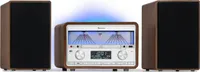 Auna DAB rádio na domáce počúvanie, FM/DAB/DAB+ rádio s Bluetooth a AUX, odnímateľným Micro reproduktorom s výkonom 25 W, LCD displejom, diaľkovým ovládačom, MP3, USB & streamovanie hudby, DAB rádio určené do siete l Objavte budúcnosť rádia.