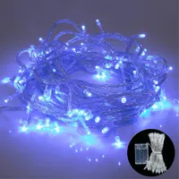 Lichterkette 10m 100 LED Batteriebetrieben Lichterketten für Innen Außen Weihnachten Hochzeit Party Garten Deko, Blau