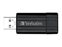 Verbatim PinStripe USB Drive 4GB - Black, 4 GB, USB 2.0, 10 MB/s, 21 mm, 54 mm, 9.22 mm