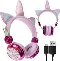 Einhorn Bluetooth Kopfhörer Kinder Faltbare Mädchen Kopfhörer mit Mikrofon für Schule Tablet Handy 19221