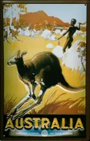 Blechschild Nostalgieschild Australien Känguruh Australien